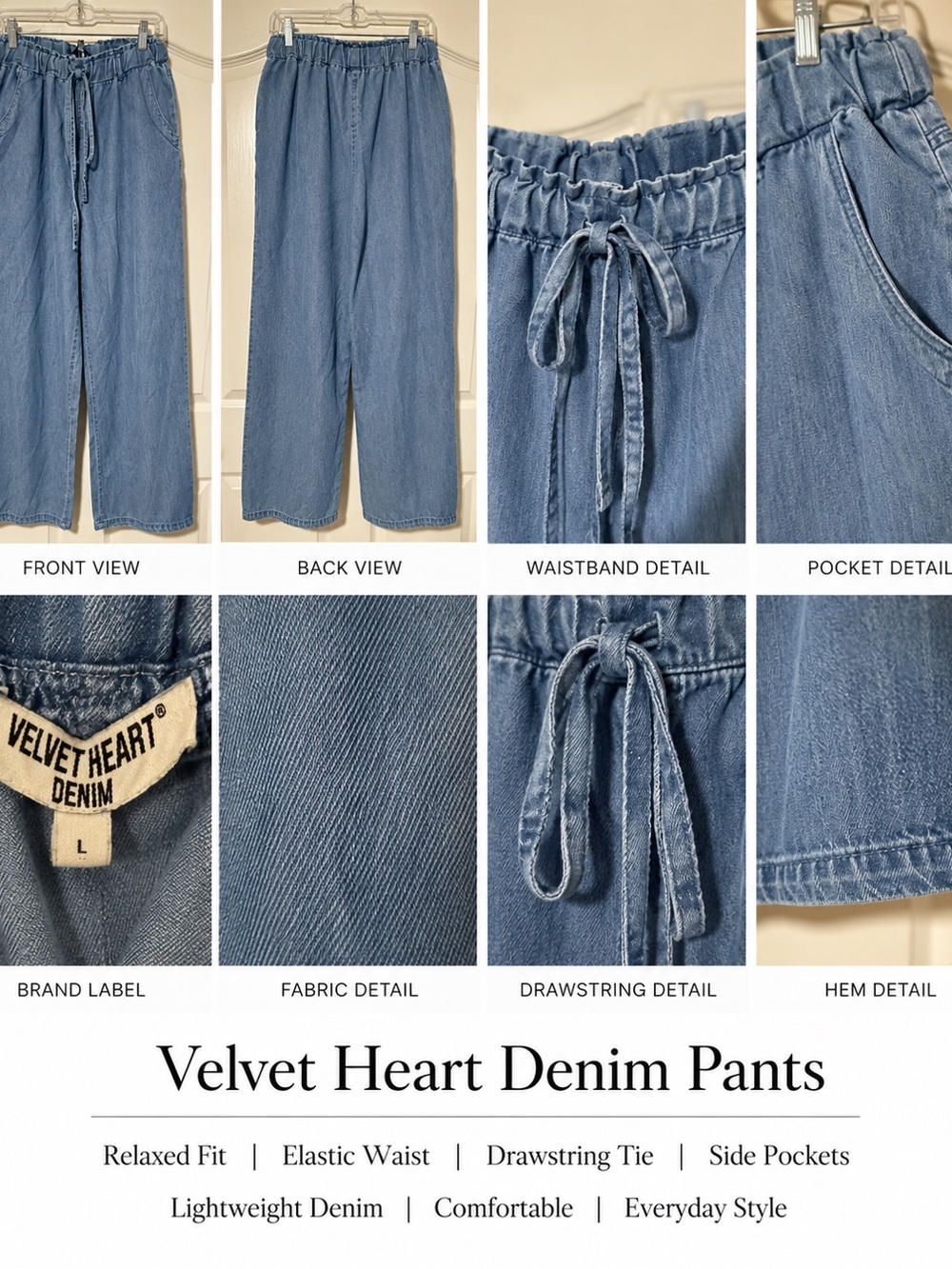 Velvet Heart Medium Blue Relaxed Drawstring Jeans